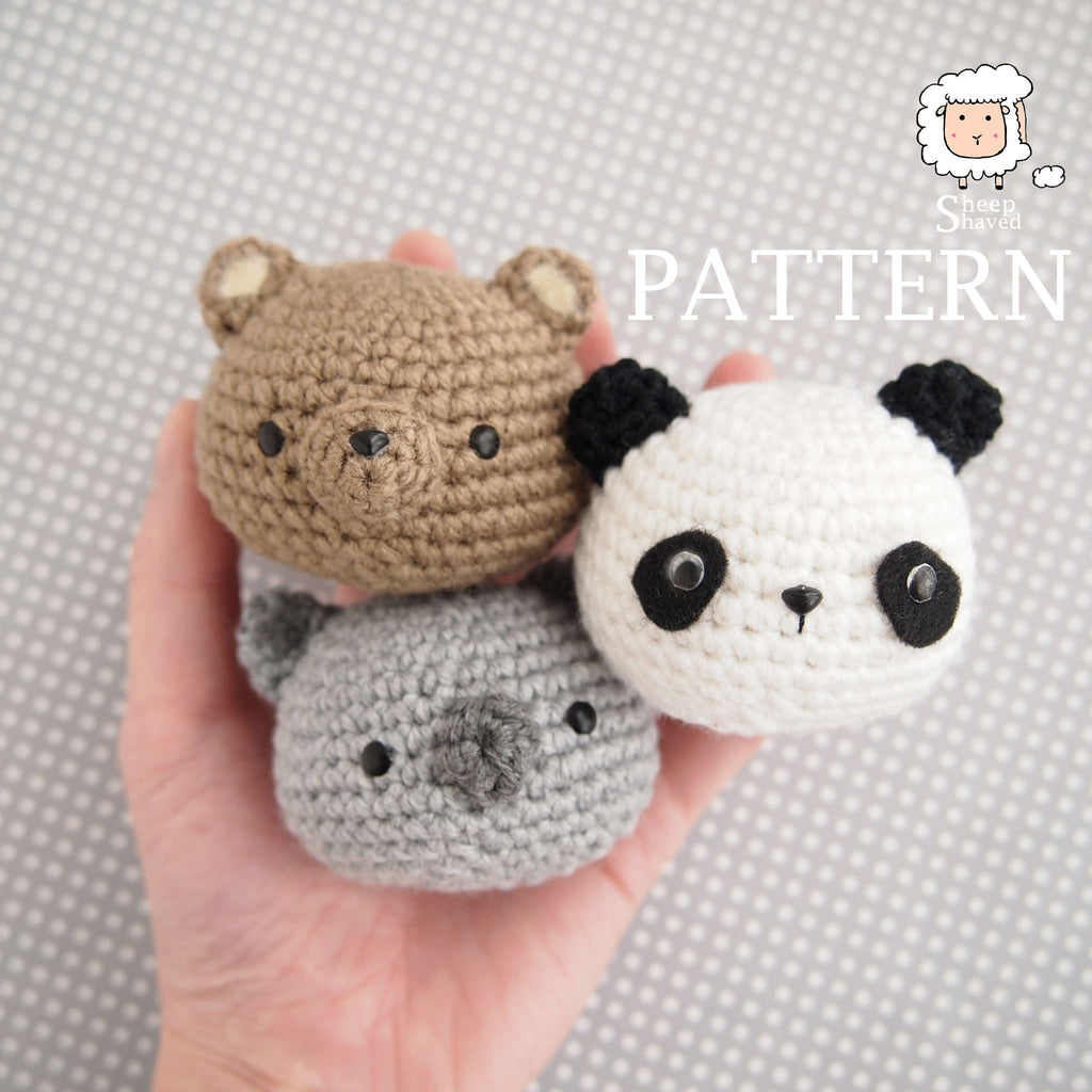 Animal Plants: "Bears" Edition PATTERN (Koala, Brown, Panda)