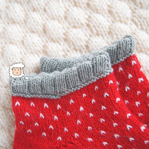 Knitted Strawberry Picot Sock Pattern (PDF)