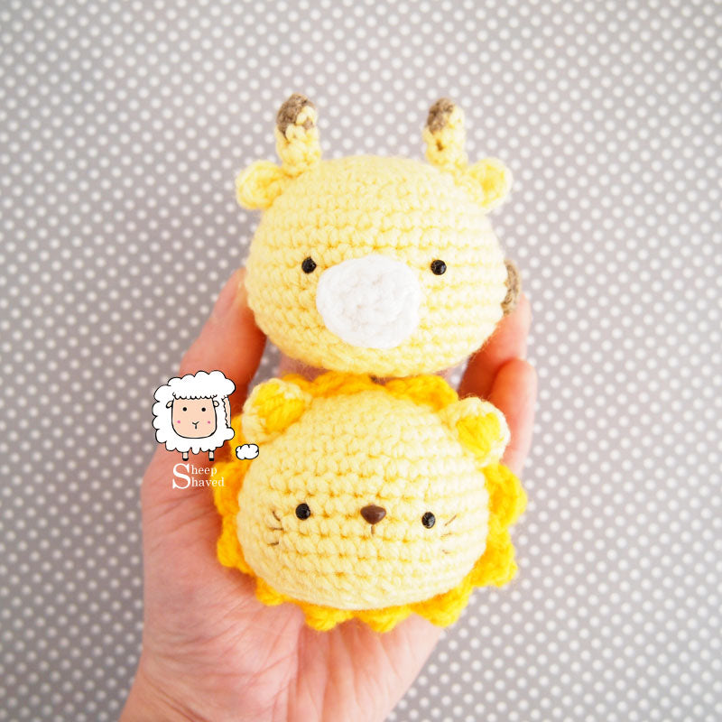 Animal Friends: Safari Edition PDF PATTERN (Giraffe, Lion, and Monkey)