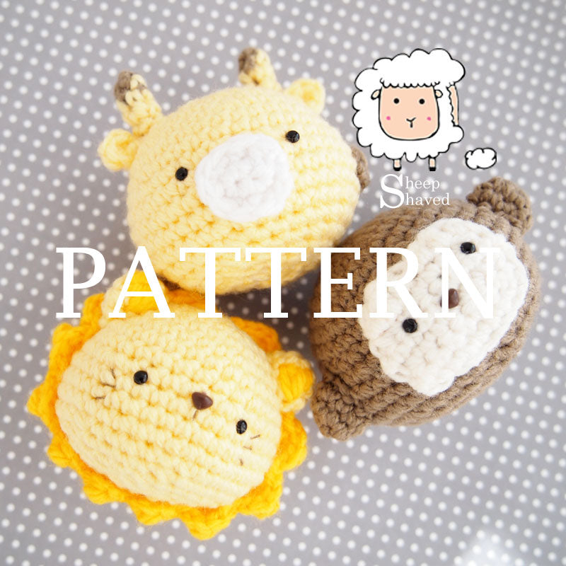 Animal Friends: Safari Edition PDF PATTERN (Giraffe, Lion, and Monkey)