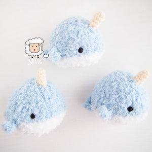 Fluffy Narwhal Amigurumi Plush