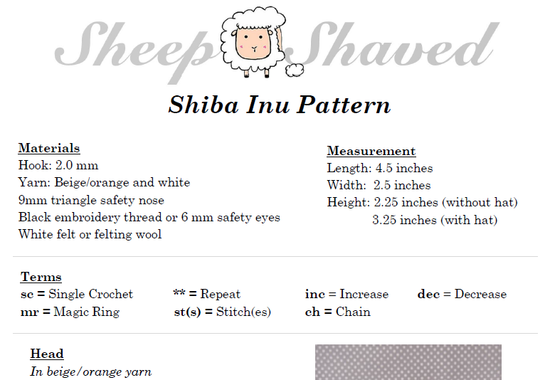 Shiba Inu Pattern
